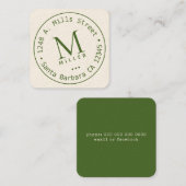 Kreiselmongram, gerundete Grenze Quadratische Visitenkarte (Vorne/Hinten)