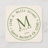 Kreiselmongram, gerundete Grenze Quadratische Visitenkarte (Vorderseite)