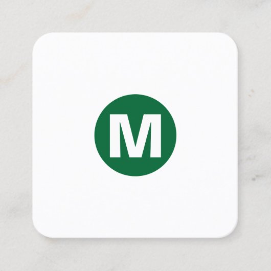 Kreiselmonogramm - Waldgrün Quadratische Visitenkarte (Vorderseite)