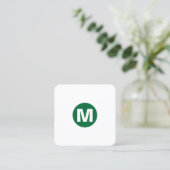 Kreiselmonogramm - Waldgrün Quadratische Visitenkarte (Stehend Vorderseite)