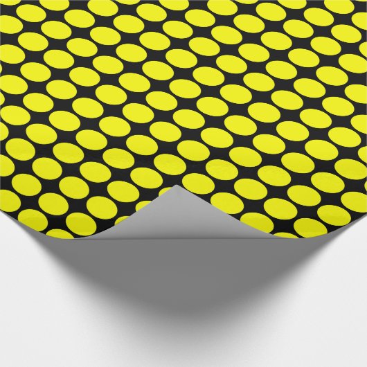 Kreiselpunkte - Gelb auf schwarz Geschenkpapier (Ecke)