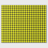 Kreiselpunkte - Gelb auf schwarz Geschenkpapier (Flach)