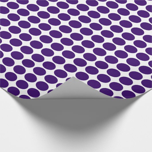 Kreiselpunkte - Tief Lila auf Weiß Geschenkpapier (Ecke)