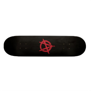 "kreisen Sie ein" Anarchiesymbol ein Skateboard