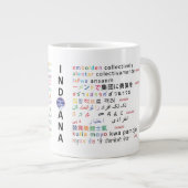 Kreisen von Indiana - Sprachen von Indiana 1p Jumbo-Tasse (Vorderseite Rechts)