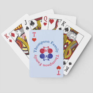 KreisFamilienname-Monogrammfahrräder Spielkarten