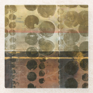 Kreisförmige grüne Tröpfchen Glasuntersetzer