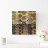 Kreisförmige grüne Tröpfchen Quadratische Wanduhr (Zuhause)