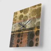 Kreisförmige grüne Tröpfchen Quadratische Wanduhr (Winkel)