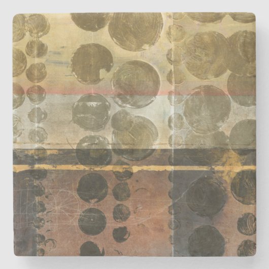 Kreisförmige grüne Tröpfchen Steinuntersetzer (Vorderseite)