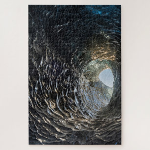 Kreisförmige Öffnung in einer Eishöhle Puzzle