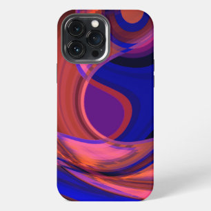 Kreisförmige und gebogene Formen in königsblau bis iPhone 13 Pro Max Hülle