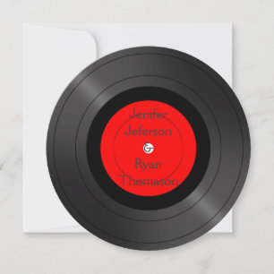 kreisförmige Vintage-Vinyl-Schallplatte Hochzeits- Einladung