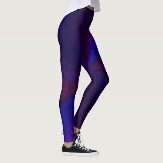 Kreisförmiger Farbverlauf-Patchwork Blau zu Lila Leggings (Rechts)