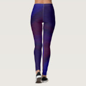 Kreisförmiger Farbverlauf-Patchwork Blau zu Lila Leggings (Rückseite)