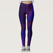 Kreisförmiger Farbverlauf-Patchwork Blau zu Lila Leggings (Vorderseite)