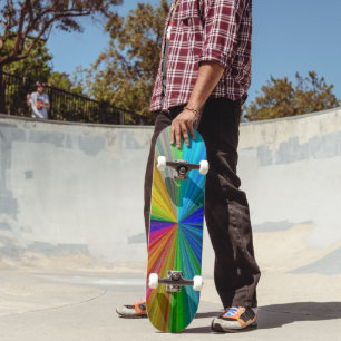 Kreisförmiger Farbverlauf Regenbogen Skateboard