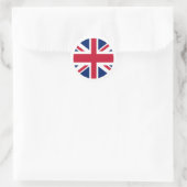 Kreisförmiger Union Jack Aufkleber mit weißem Rand (Tasche)