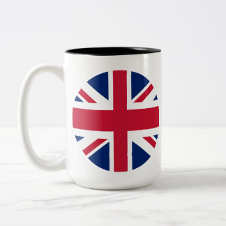 Kreisförmiger Union Jack Zweifarben-Kaffeebecher Zweifarbige Tasse