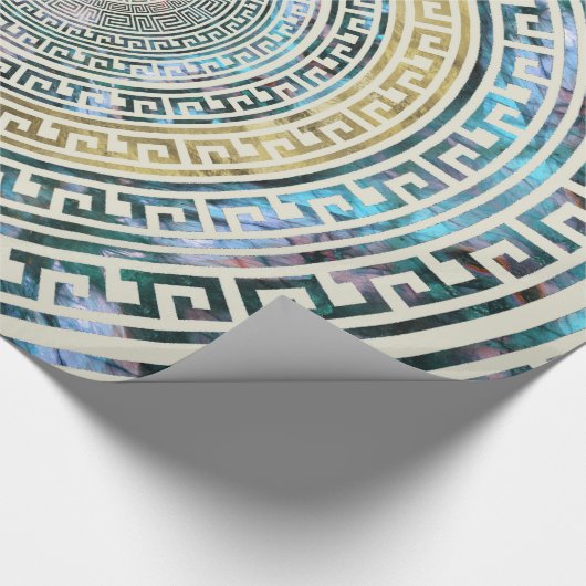 Kreisförmiges griechisches Windungs-Muster - Geschenkpapier (Ecke)