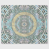 Kreisförmiges griechisches Windungs-Muster - Geschenkpapier (Flach)