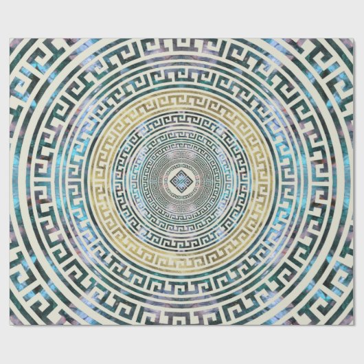 Kreisförmiges griechisches Windungs-Muster - Geschenkpapier (Flach)