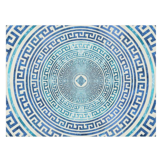 Kreisförmiges griechisches Windungs-Muster - Tischdecke (Vorderseite (Horizontal))