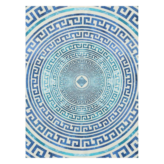 Kreisförmiges griechisches Windungs-Muster - Tischdecke (Vorderseite)