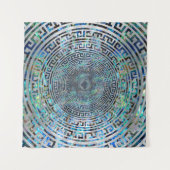 Kreisförmiges griechisches Windungs-Muster - Wandteppich (Vorderseite (Horizontal))