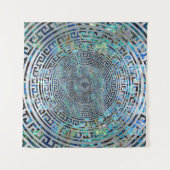 Kreisförmiges griechisches Windungs-Muster - Wandteppich (Vorderseite)