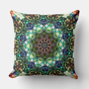 Kreisförmiges Kaleidoskop im Acryl-Stil Kissen