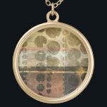 Kreisgrüne Tropfen Vergoldete Kette<br><div class="desc">Dieses zeitgenössische Werk ist mit kreisförmigen grünen Tröpfchen gestaltet. Eine dünne goldene Linie durchquert die Arbeit. Bestellen Sie noch heute Ihren Ausdruck!</div>
