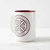 KreisIchthys (hochrot) Zweifarbige Tasse (Vorderseite Links)