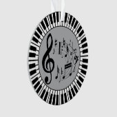 Kreisklavier-Schlüssel und Musiknoten Ornament (Vorderseite)