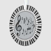 Kreisklavier-Schlüssel und Musiknoten Ornament (Vorderseite)