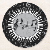 Kreisklavierschlüssel mit Mitte der musikalischen Runder Pappuntersetzer (Vorderseite)