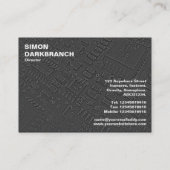 Kreislauf - Schwarz Visitenkarte (Rückseite)