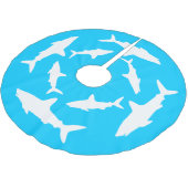 Kreisläufe von weißen Haien Polyester Weihnachtsbaumdecke (Schrägansicht)