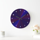 Kreislaufpatchwork Blau bis Lila Große Wanduhr (Zuhause)