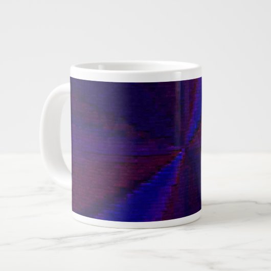 Kreislaufpatchwork Blau bis Lila Jumbo-Tasse (Vorderseite Links)