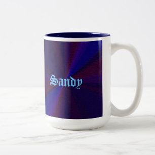 Kreislaufpatchwork Blau bis Lila Zweifarbige Tasse