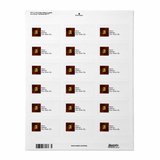 Kreislaufpatchwork Rot bis Grün Adressaufkleber (Vorne)