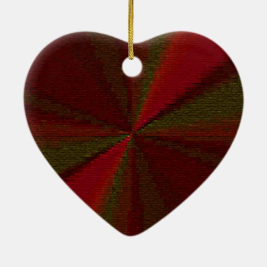 Kreislaufpatchwork Rot bis Grün Keramik Ornament (Hinten)