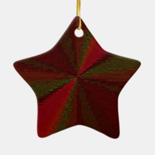 Kreislaufpatchwork Rot bis Grün Keramik Ornament (Hinten)