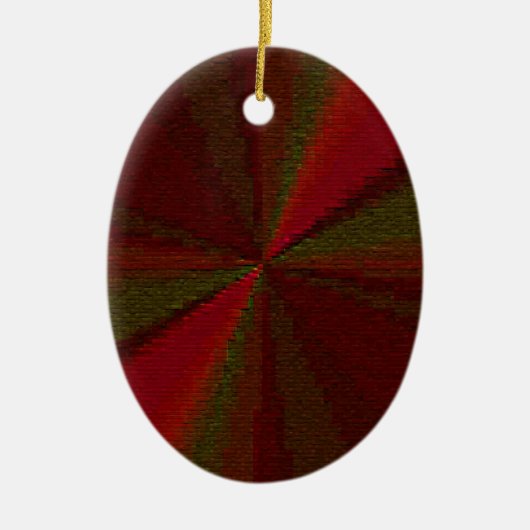 Kreislaufpatchwork Rot bis Grün Keramik Ornament (Vorne)