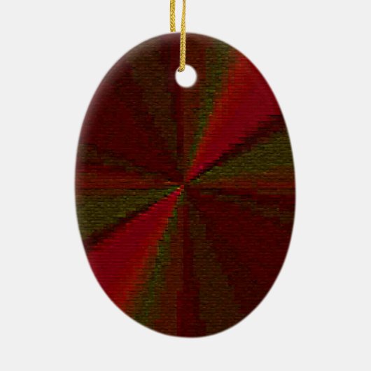 Kreislaufpatchwork Rot bis Grün Keramik Ornament (Hinten)