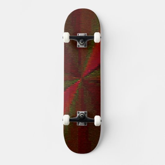 Kreislaufpatchwork Rot bis Grün Skateboard (Vorderseite)