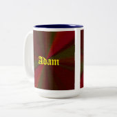 Kreislaufpatchwork Rot bis Grün Zweifarbige Tasse (Vorderseite Links)