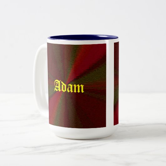 Kreislaufpatchwork Rot bis Grün Zweifarbige Tasse (Vorderseite Links)