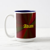 Kreislaufpatchwork Rot bis Grün Zweifarbige Tasse (Links)